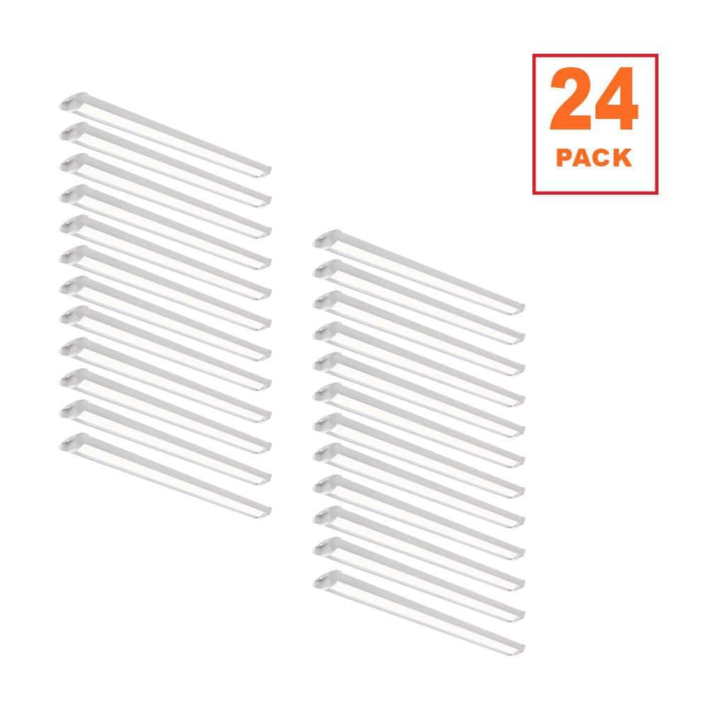 Commercial Electric 24-Pack 44 in. 3400 Lumens Easy Install LED Wraparound Light Fixture 34W 120V Bright White 4000K Garage Lighting