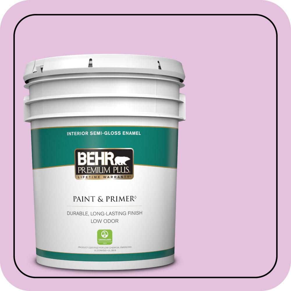 BEHR PREMIUM PLUS 5 gal. #P110-2 Girl Talk Semi-Gloss Enamel Low Odor Interior Paint & Primer