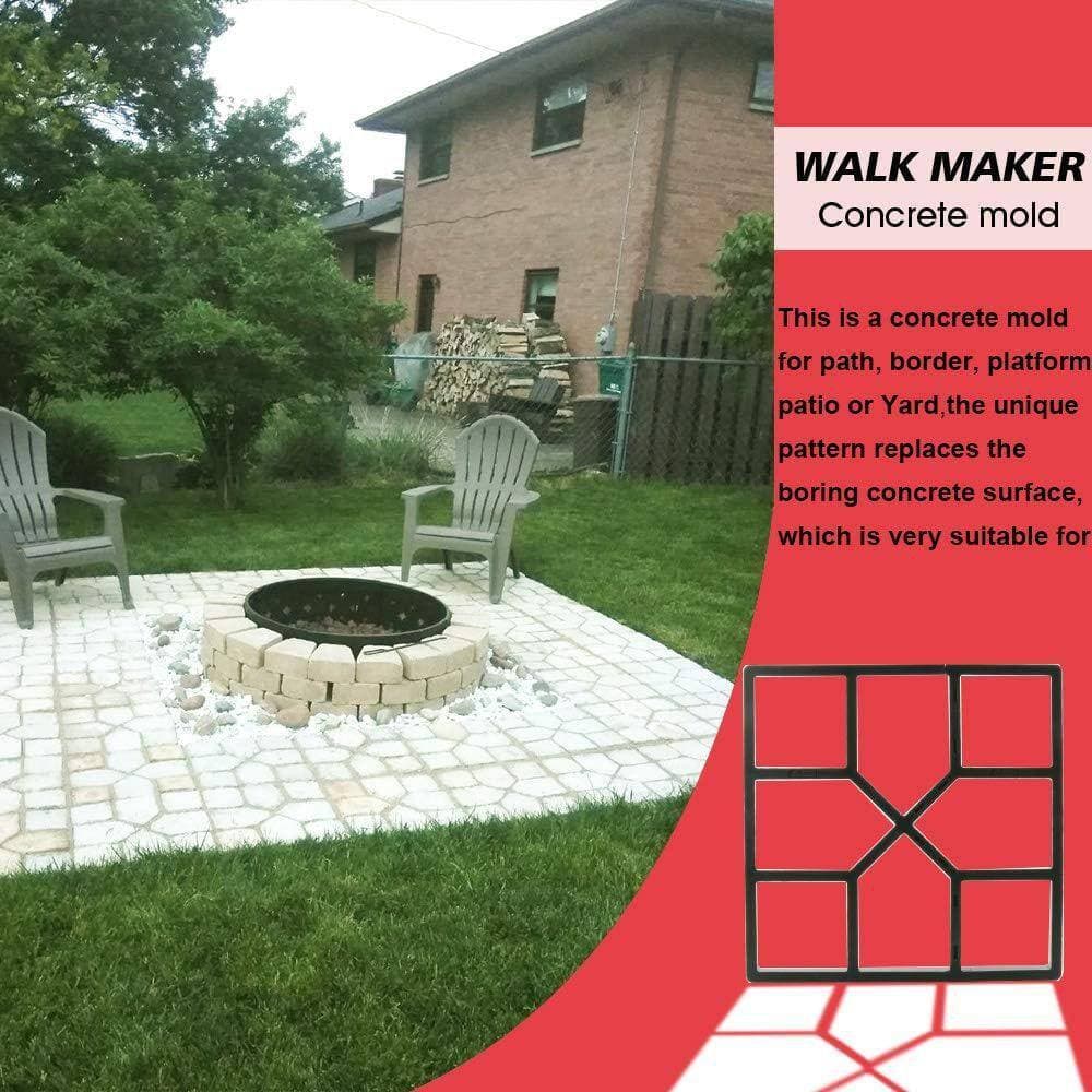 KIWDZFU 15.7 x 15.7 x 1.57 Square Concrete Path Maker Reusable Stepping Stone Paver Mold for Lawn Patio Garden Walkway (2)