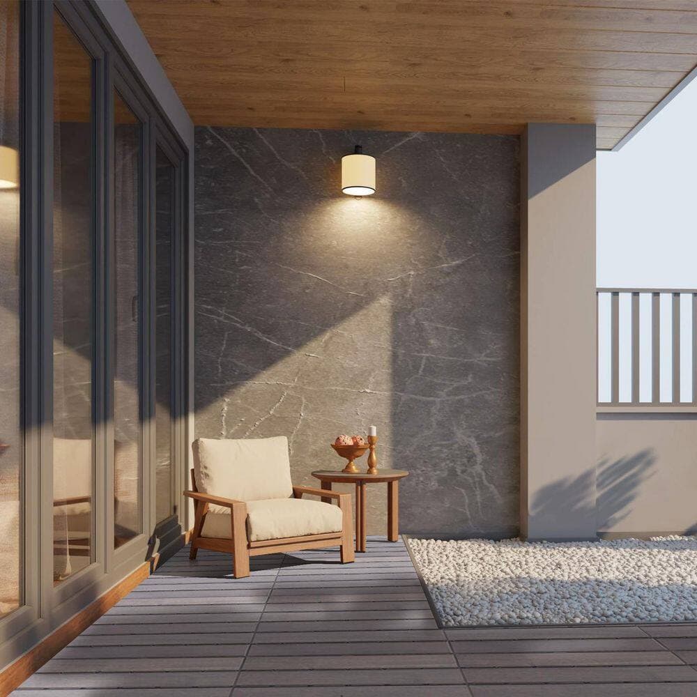 Siavonce 12 in. x 12 in. Square Acacia Wood Interlocking Flooring Tiles Striped Pattern Tiles in Light Gray (Pack of 10) (2)