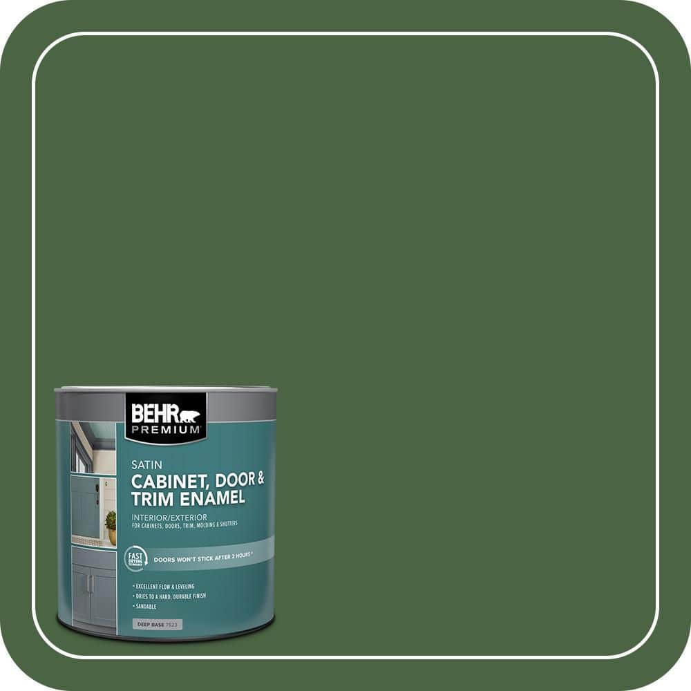 BEHR PREMIUM 1 qt. #S400-7 Deep Viridian Satin Enamel Interior/Exterior Cabinet, Door & Trim Paint
