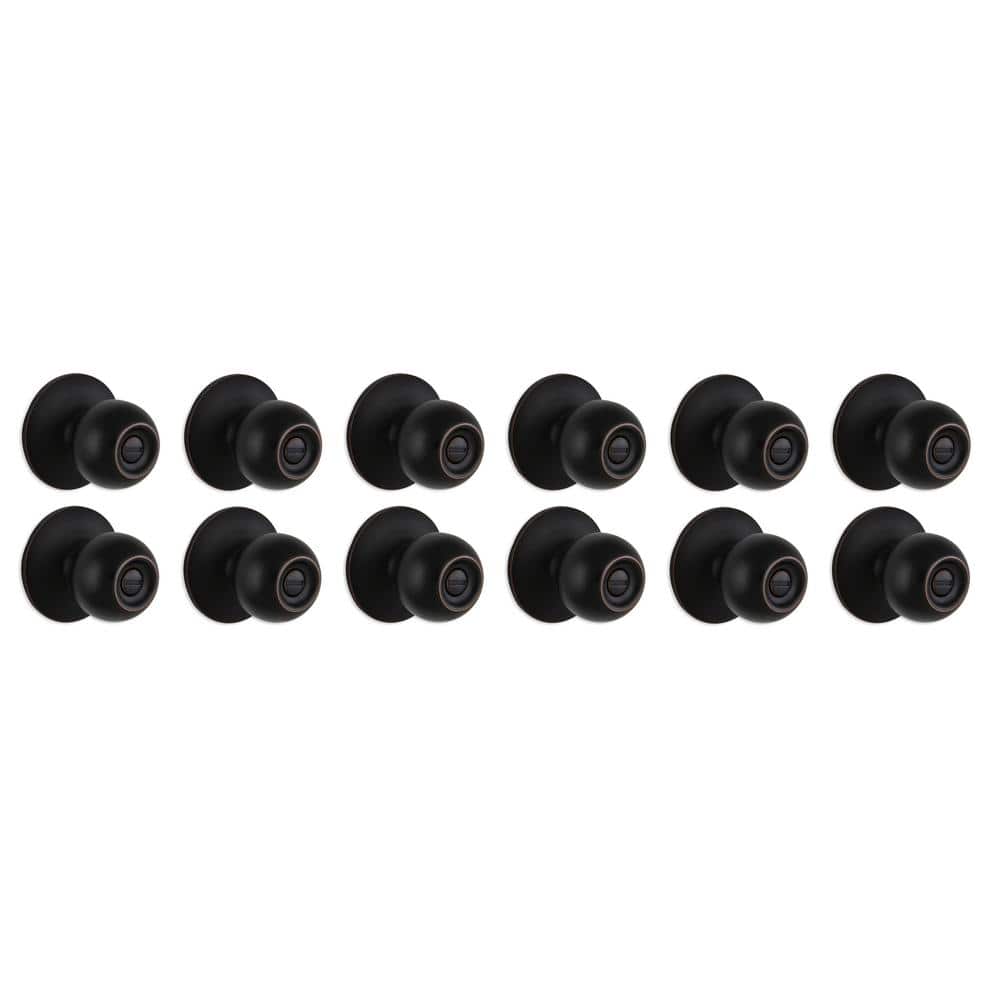 Defiant Saturn Aged Bronze Bed/Bath Door Knob 12-Pack