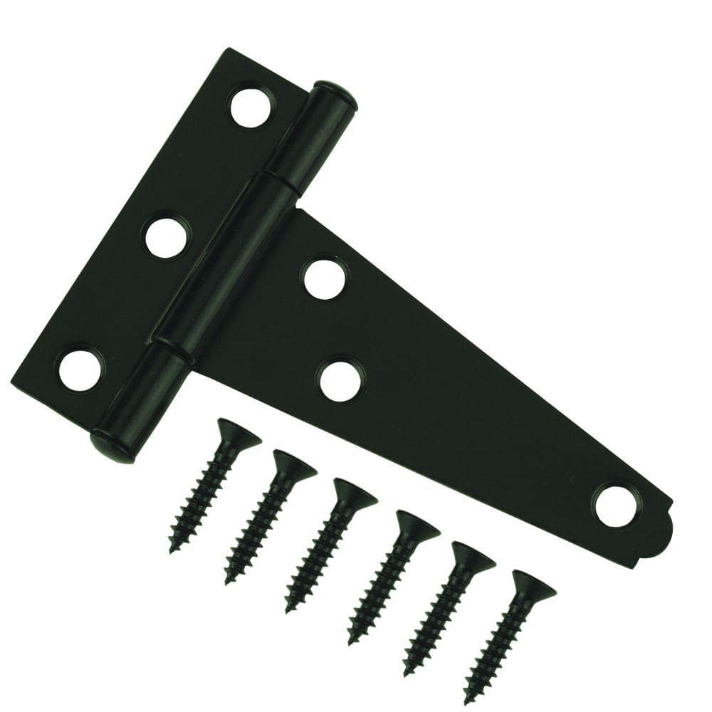 Everbilt 3 in. Black Tee Hinge (2-Pack) (2)