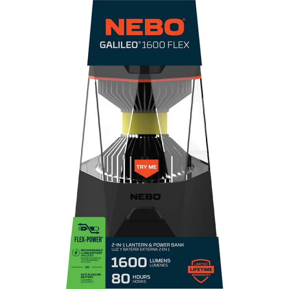 NEBO Galileo 1600 Lumen Flex-Fuel Rechargeable Lantern with Power Bank (2)