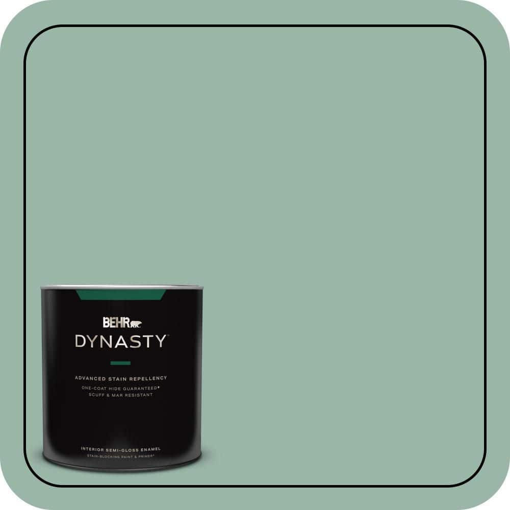 BEHR DYNASTY 1 qt. #S420-3 Nile River One-Coat Hide Semi-Gloss Enamel Interior Stain-Blocking Paint and Primer