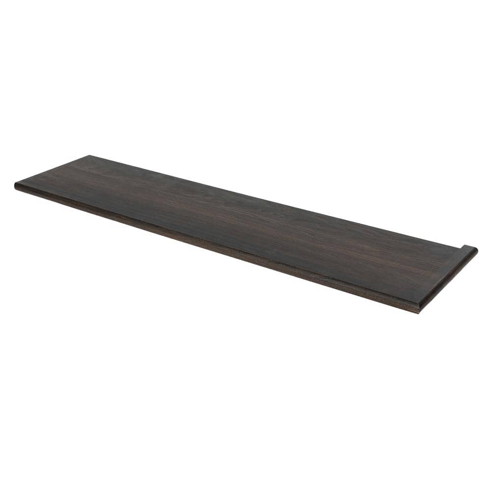 Stairtek 1 in. x 11.5 in. x 60 in. Prefinished Timber Wolf Hickory Right Return Plain Cut Tread (1)