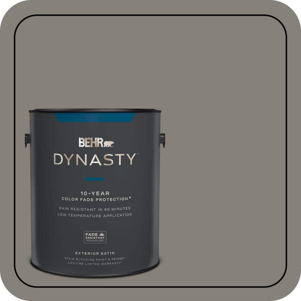 BEHR DYNASTY 1 gal. #N360-5A Wood Ash Satin Enamel Exterior Stain-Blocking Paint & Primer