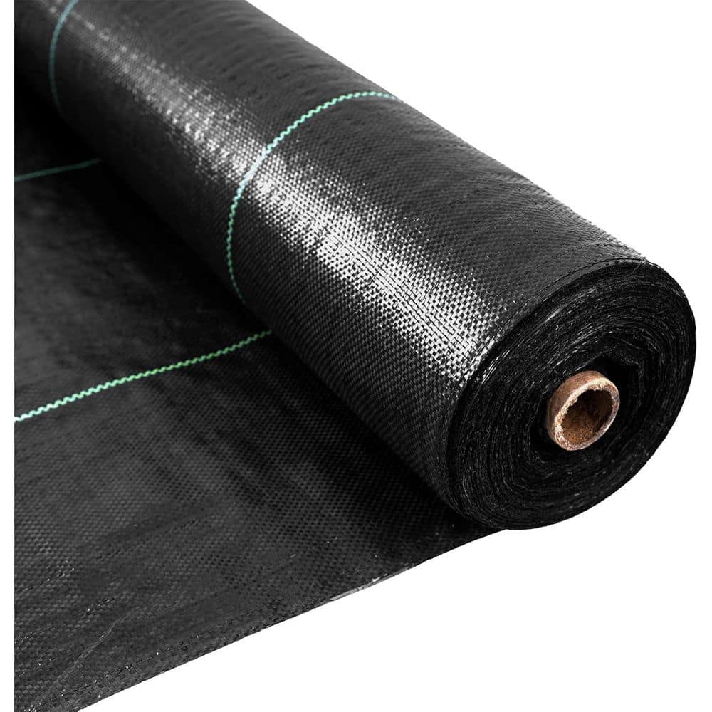 Unbranded Driveway and Landscape Fabric Heavy Duty Geotextile Ground Cover 1495 sq. ft. Weed Control Barrier Cloth Black (1)