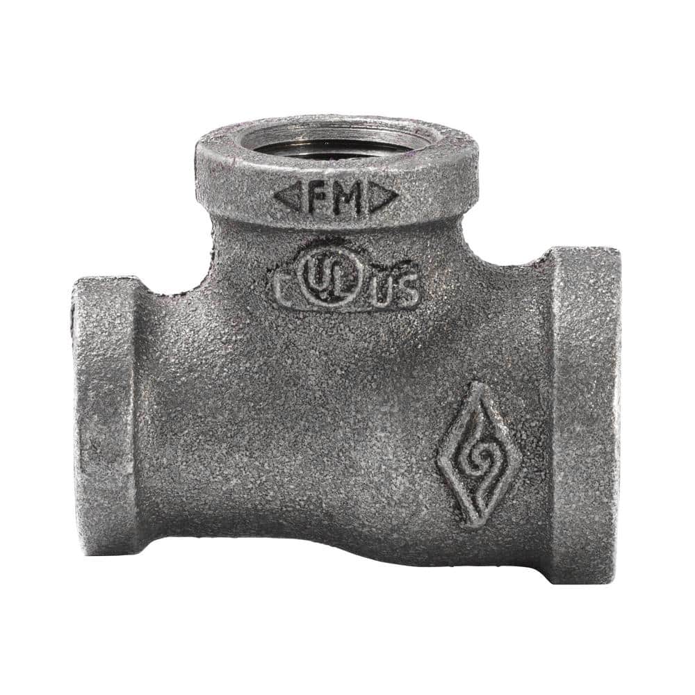 Southland 3/4 in. x 1/2 in. x 1/2 in. Black Malleable Iron FIP x FIP x FIB Reducing Tee Fitting (2)