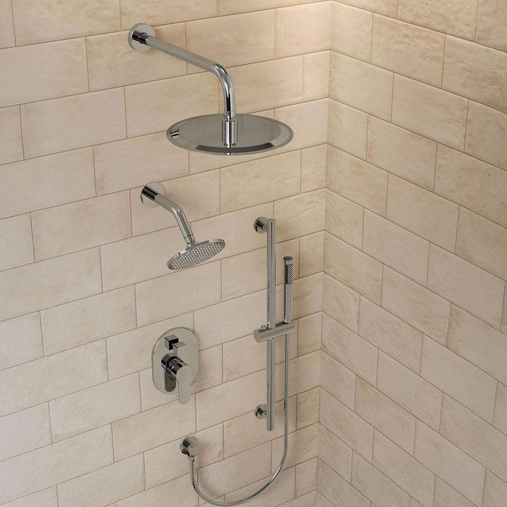 GRANDJOY ClassicRain 3 in 1 Showers with Valve 3-Spray Dual Wall Mount 10 in. Fixed and Handheld Shower Head 2.5 GPM in Chrome (3)