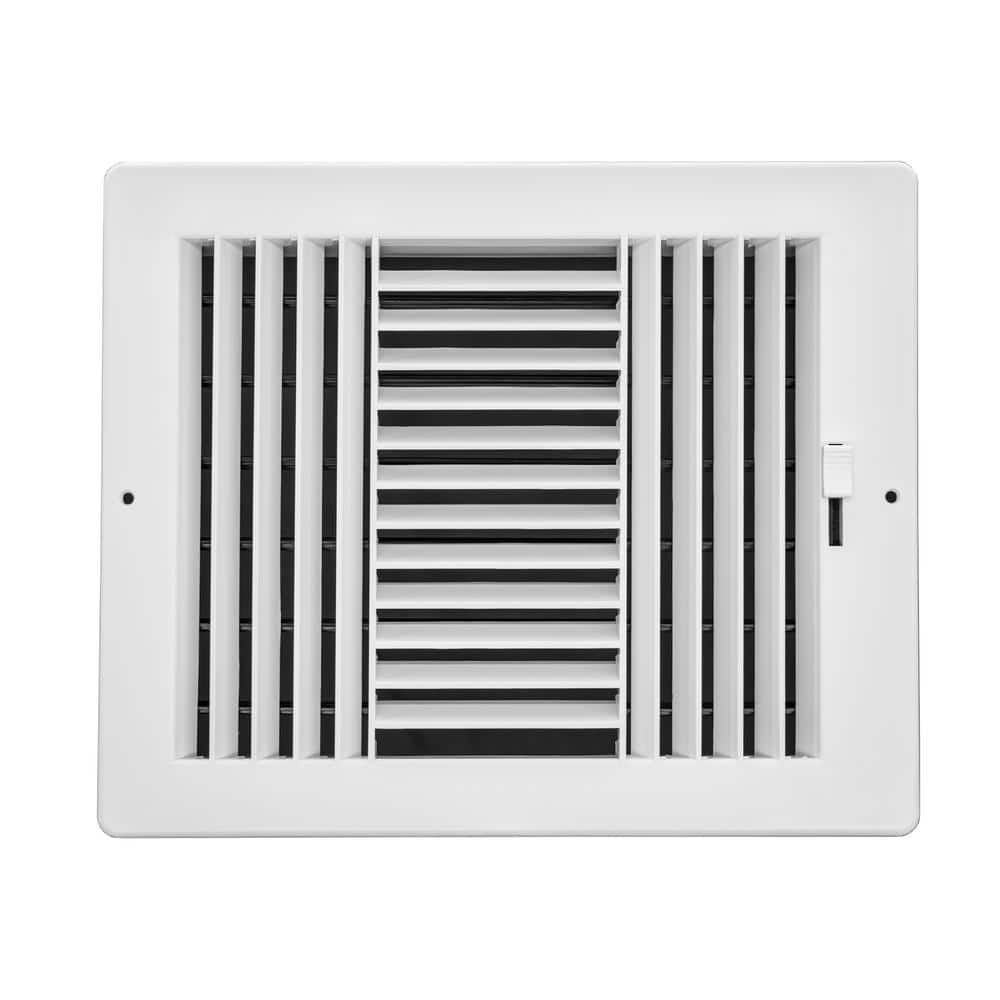 Venti Air 10 in x 8 in White Plastic 3 Way Supply Register for Duct Opening 10 in W x 8 in H (1)