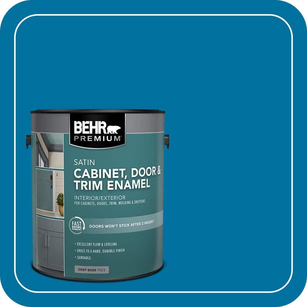 BEHR PREMIUM 1 gal. #550B-7 Blue Ocean Satin Enamel Interior/Exterior Cabinet, Door & Trim Paint
