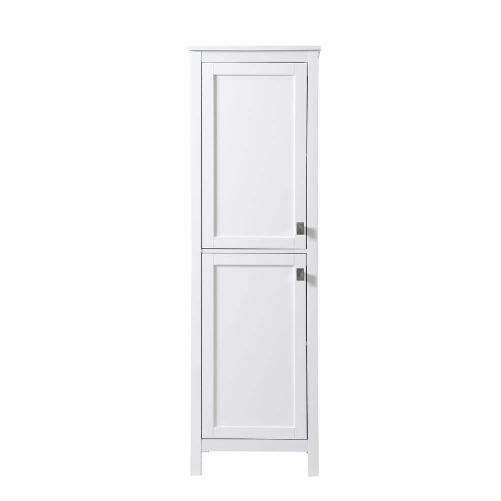 Unbranded Timeless Home 20 in. W x 22 in. D x 65 in. H White Freestanding Linen Cabinet
