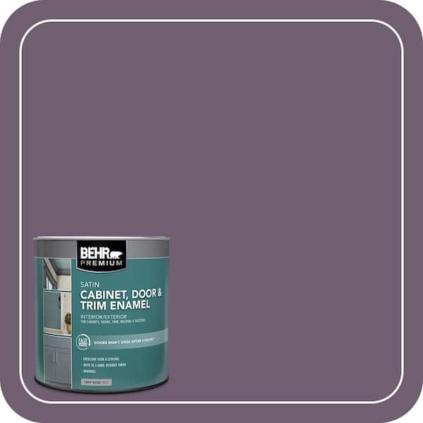 BEHR PREMIUM 1 qt. #S100-6 Blackberry Jam Satin Enamel Interior/Exterior Cabinet, Door & Trim Paint (2)