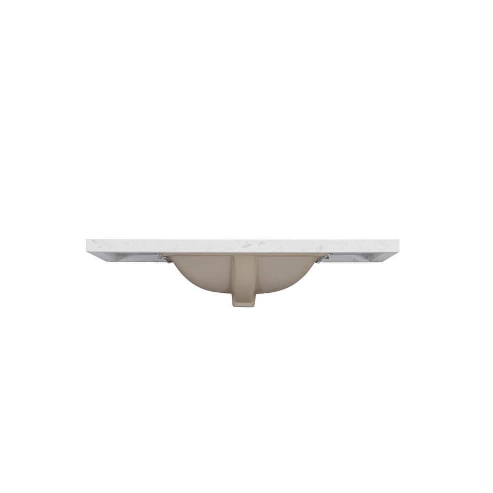 Crawford & Burke 37 in. Undermount Bathroom Sink White Engineered Stone (3)