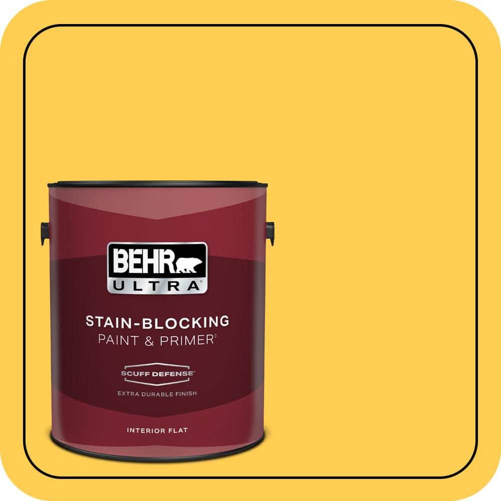 BEHR ULTRA 1 gal. #T16-05 Canary Diamond Extra Durable Flat Interior Paint & Primer