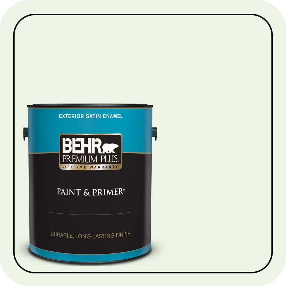 BEHR PREMIUM PLUS 1 gal. #440A-1 Parsnip Satin Enamel Exterior Paint & Primer