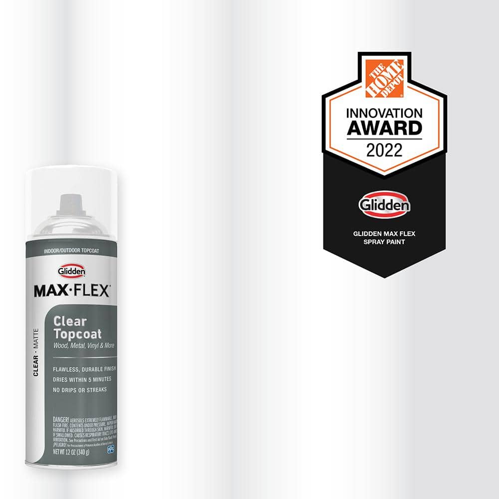 GLIDDEN MAX FLEX 12 oz. Matte Interior/Exterior Topcoat Spray Paint