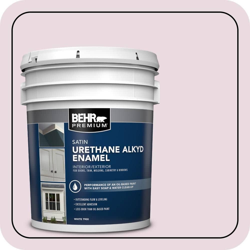 BEHR PREMIUM 5 gal. #S120-1 Wine Pairing Urethane Alkyd Satin Enamel Interior/Exterior Paint