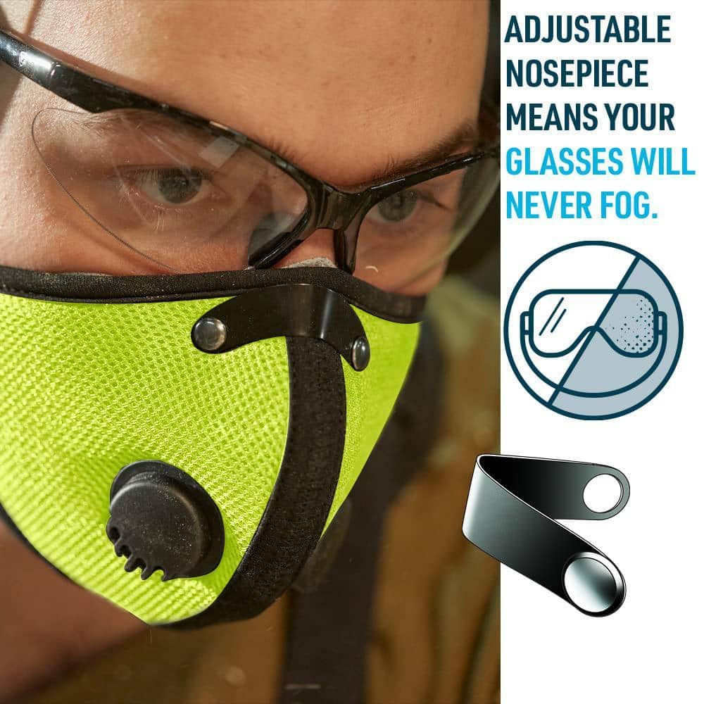 Dyiom Reusable Mask, Dust Mask, Lightweight and Comfortable Dust Mask for Woodworking, Painting, Landscaping, Green, X-Large (2)