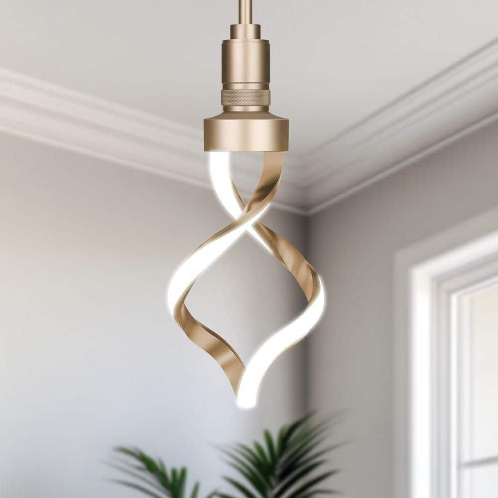 Feit Electric 60-Watt Equivalent Dimmable Oversized Spiral E26 LED Light Bulb W/ Matte Gold Finish and Frosted Lens Bright White 3000K (3)