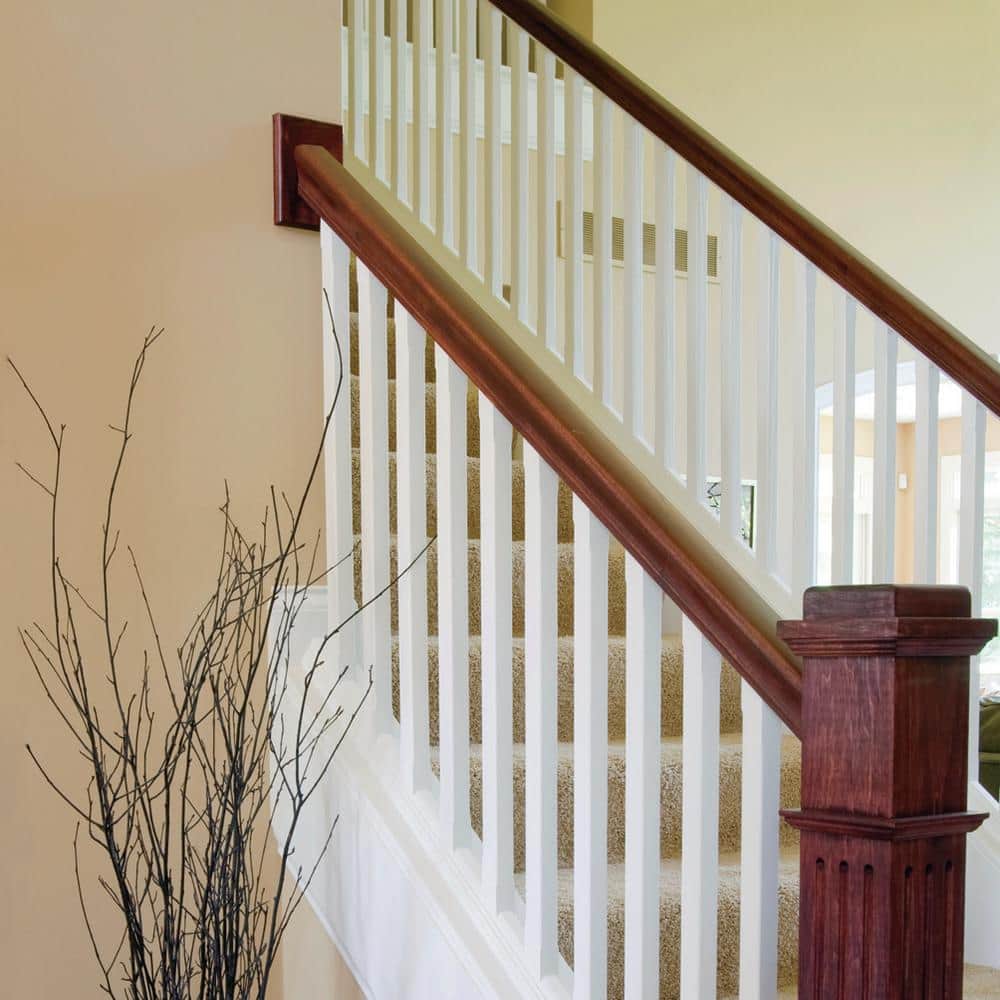EVERMARK Stair Parts 7327 4-1/4 in. x 6 in. Unfinished Red Oak Craftsman Rosette Handrail Fitting (3)