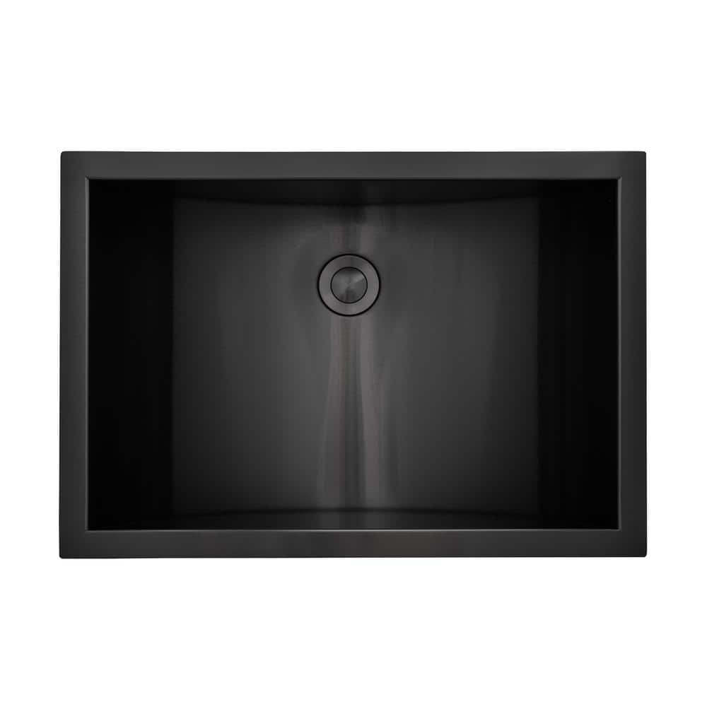 Ruvati Ariaso 20 in. x 14 in. Drop-in Bathroom Sink in 16-Gauge Gunmental Black Stainless Steel with Drain (3)
