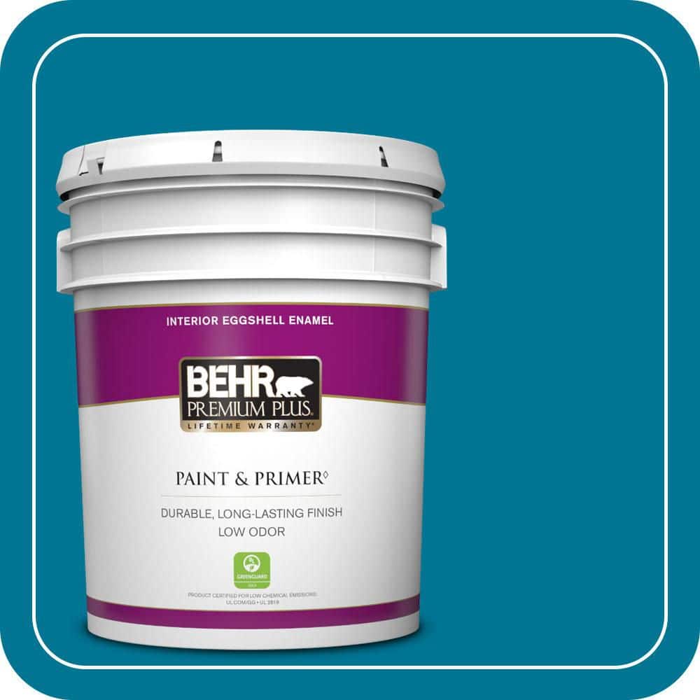 BEHR PREMIUM PLUS 5 gal. #S-G-520 Blue Luxury Eggshell Enamel Low Odor Interior Paint & Primer