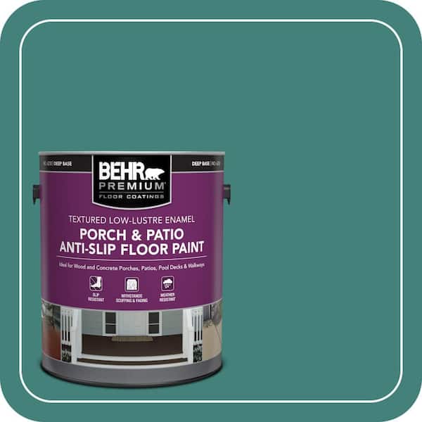 BEHR PREMIUM 1 gal. #M450-6 Bubble Turquoise Textured Low-Lustre Enamel Interior/Exterior Porch and Patio Anti-Slip Floor Paint (2)