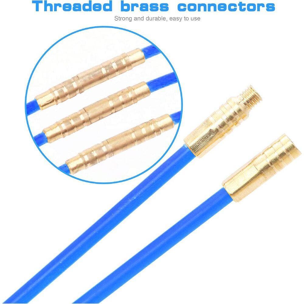 Yichuhaoxi 20 ft. Fiberglass Electrical Wire Running Pull/Push Kit with High Visibility Blue Rods and Brass Connectors (3)