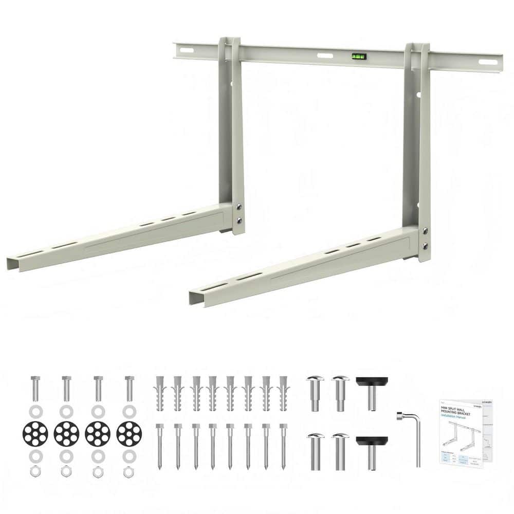 Helhom Mini Split Wall Mounting Bracket for 6000-36000 BTU Minisplit, Air Conditioner, Heat Pump (Max 550 LBS), Pre-Drilled (1)