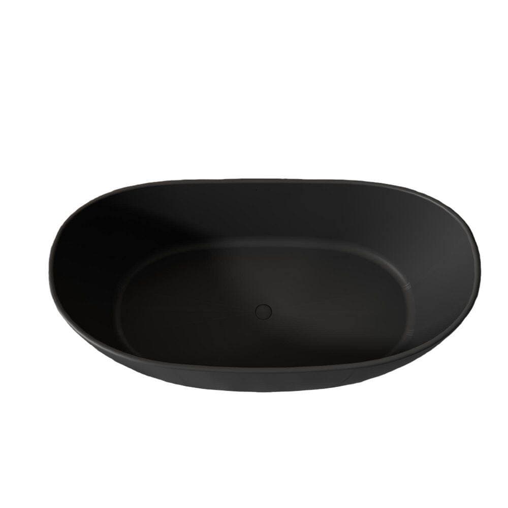 Opvande 31.5 in. Double Slipper Freestanding Solid Surface Soaking Bathtub with Center Drain (4)