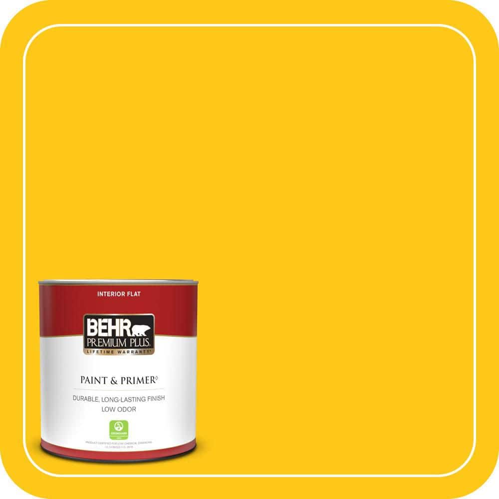 BEHR PREMIUM PLUS #P300-7 Unmellow Yellow Enamel Interior/Exterior Paint & Primer Color Sample (1)