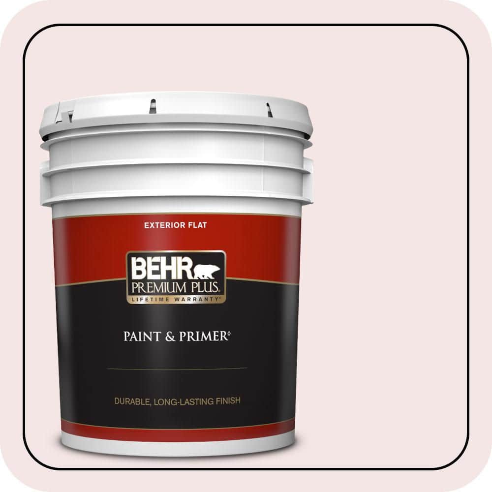 BEHR PREMIUM PLUS 5 gal. #RD-W01 Pink Prism Flat Exterior Paint & Primer