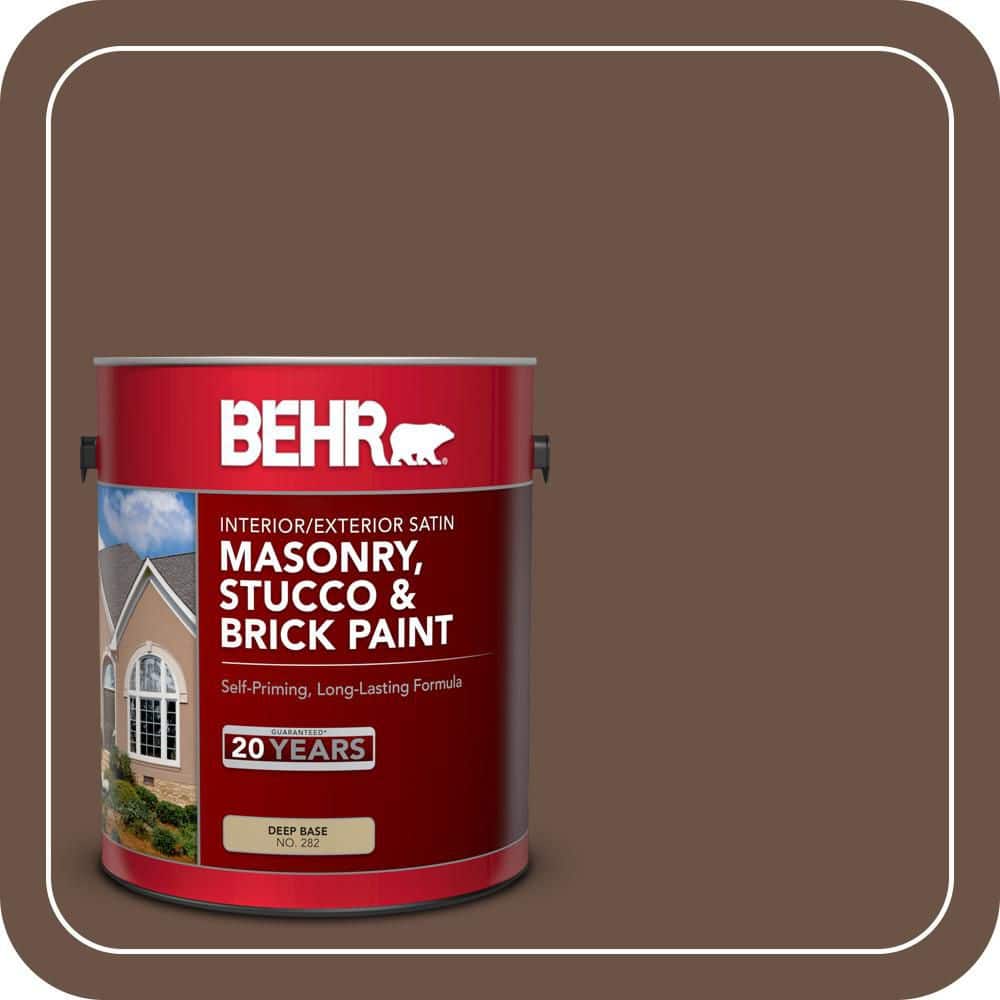 BEHR 1 gal. #N190-7 Moose Trail Satin Interior/Exterior Masonry, Stucco and Brick Paint
