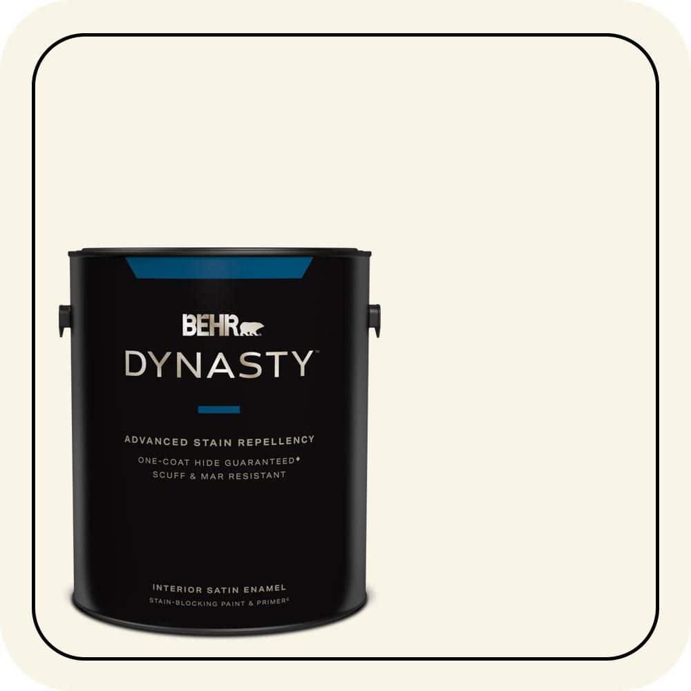 BEHR DYNASTY 1 gal. #W-B-400 Vermont Cream Satin Enamel Interior Stain-Blocking Paint and Primer