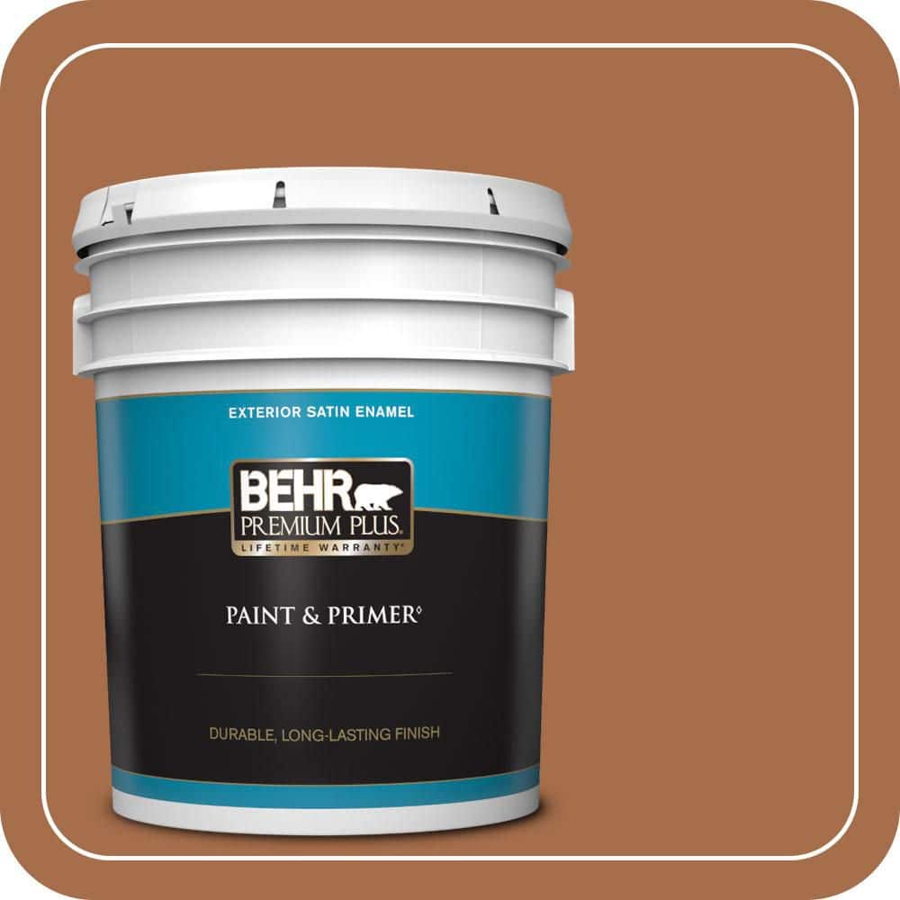 BEHR PREMIUM PLUS 5 gal. #T11-9 Drum Solo Satin Enamel Exterior Paint & Primer