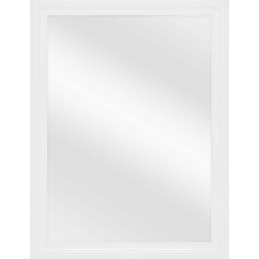 Glacier Bay 28.5 in. W x 40.5 in. H Rectangular Plastic Framed Wall Bathroom Vanity Mirror in White (Screws Not Included)