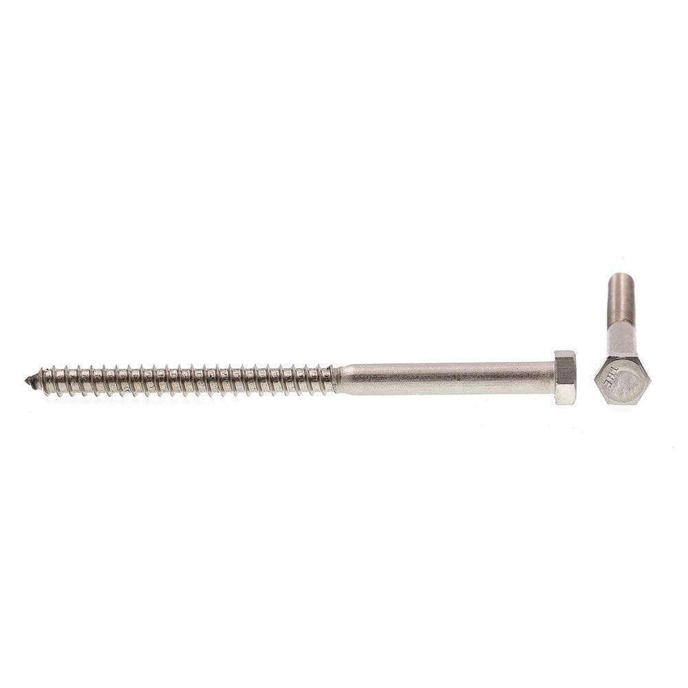 Prime-Line Grade 18 to 8 Stainless Steel 3/8 in. x 6 in. External Hex Lag Screws (10-Pack) (2)