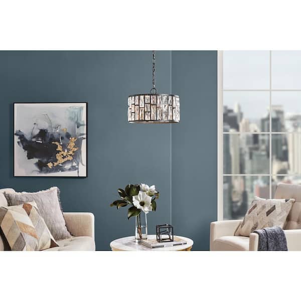 Home Decorators Collection Kristella 4-Light Black Crystal Chandelier