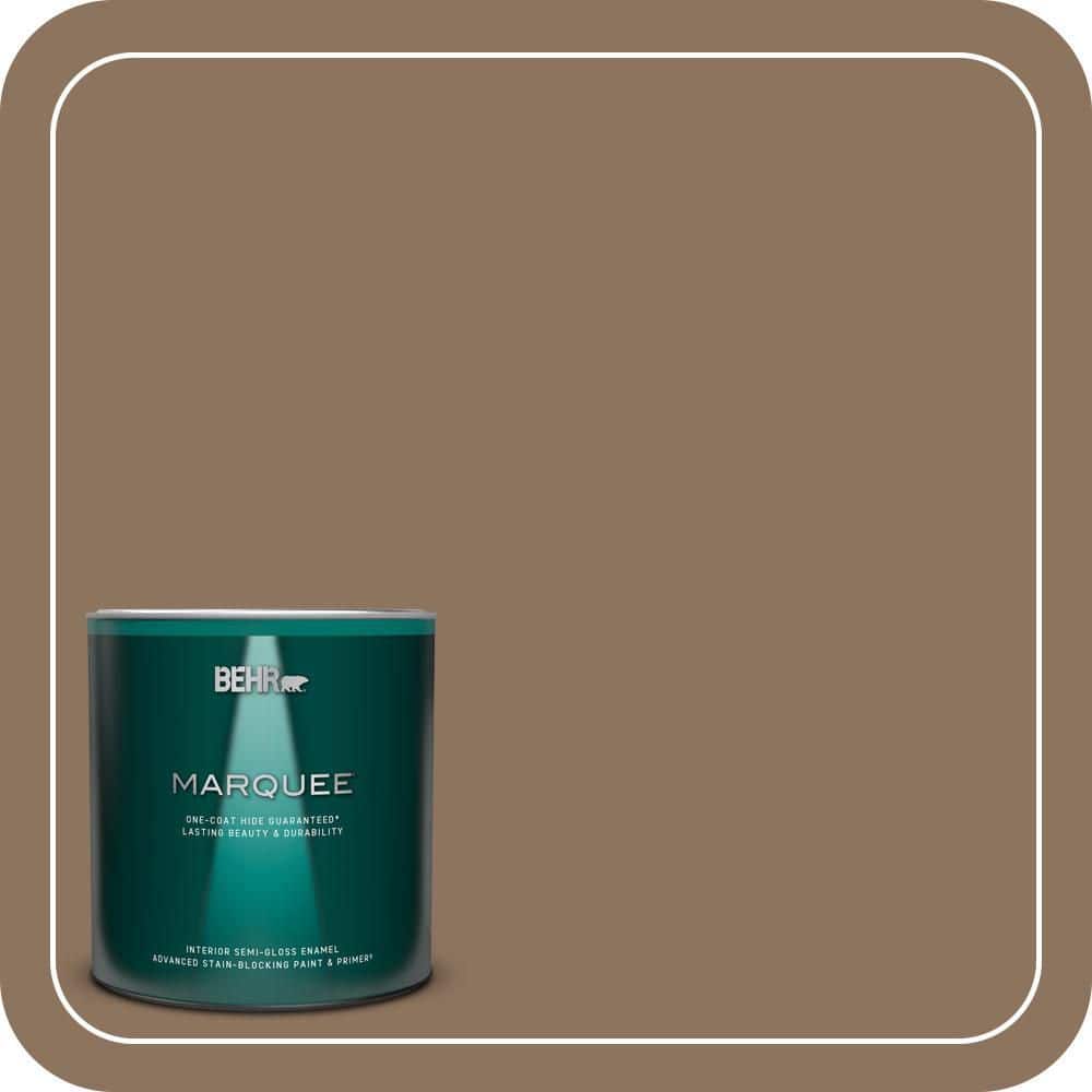 BEHR MARQUEE 1 qt. #N260-6 Outdoor Cafe One-Coat Hide Semi-Gloss Enamel Interior Paint & Primer