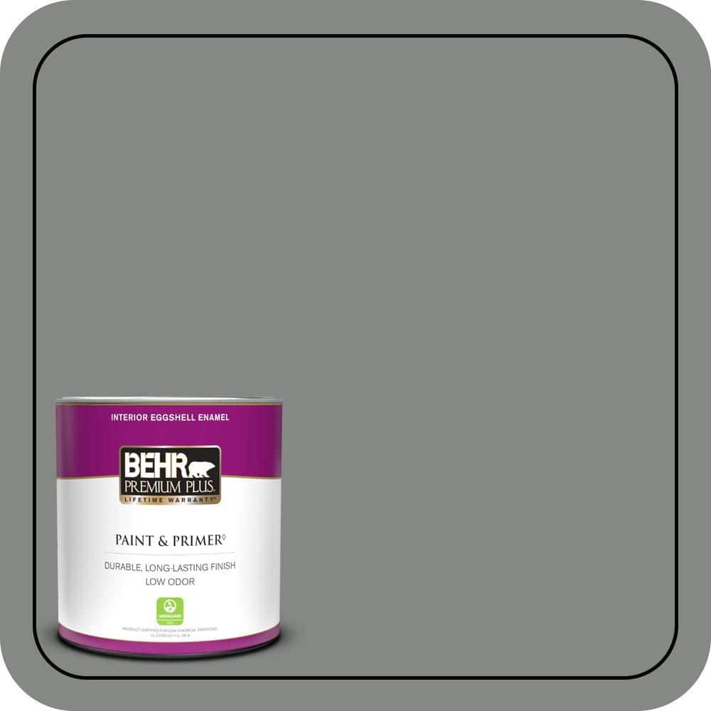 BEHR PREMIUM PLUS 1 qt. #PPU25-17 Euro Gray Eggshell Enamel Low Odor Interior Paint & Primer