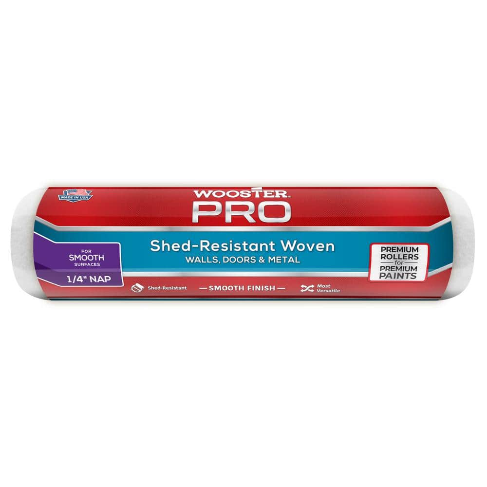Wooster 9 in. x 1/4 in. High-Density Fabric Pro White Woven Roller Cover Applicator/Tool