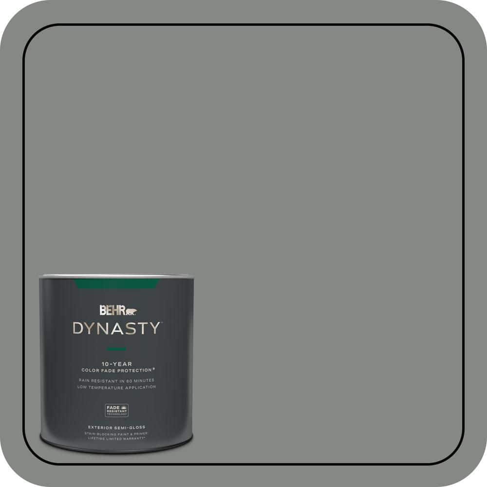 BEHR DYNASTY 1 qt. #PPU25-17 Euro Gray Semi-Gloss Enamel Exterior Stain-Blocking Paint & Primer