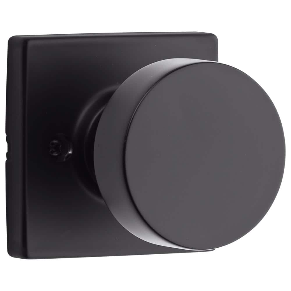 Kwikset Pismo Matte Black Square Half-Dummy Door Knob