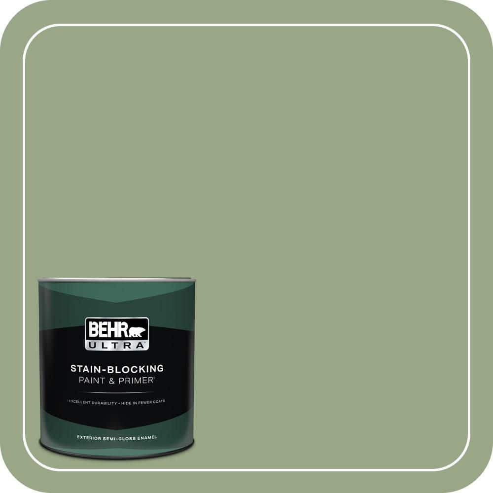 BEHR ULTRA 1 qt. #MQ6-51 Fern Leaf Semi-Gloss Enamel Exterior Paint & Primer
