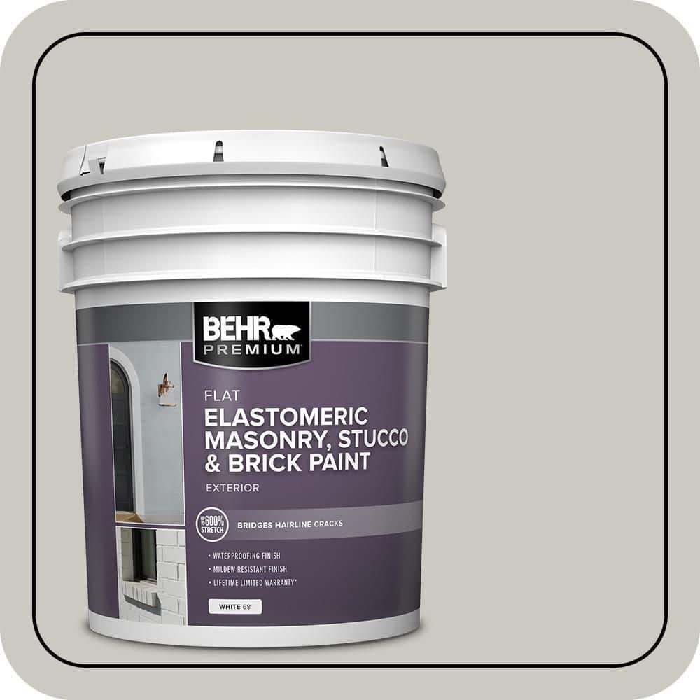 BEHR PREMIUM 5 gal. #MS-79 Silver Gray Pebble Elastomeric Masonry, Stucco and Brick Exterior Paint (1)