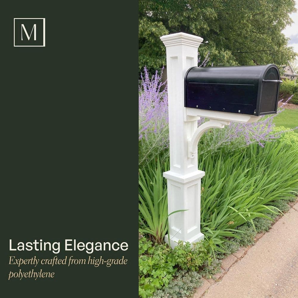 Mayne Newport Plus Decorative Polyethylene Mailbox Post, Black (2)