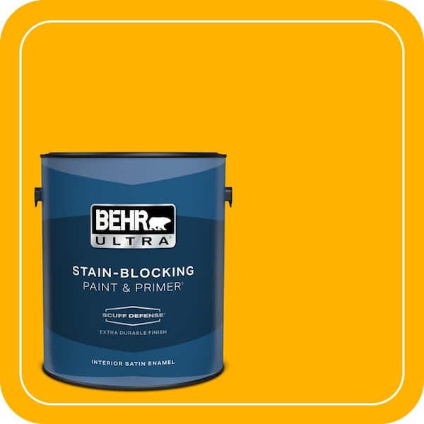 BEHR PREMIUM PLUS #310B-7 Saffron Thread Interior/Exterior Paint & Primer Color Sample (2)