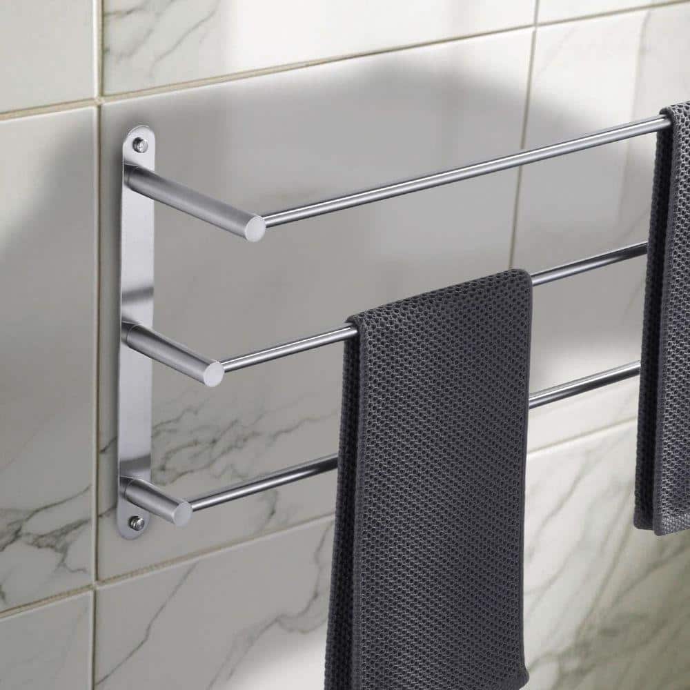 VEVETTA Wall Mounted Stainless Steel 3-Tier Towel Bar (3)